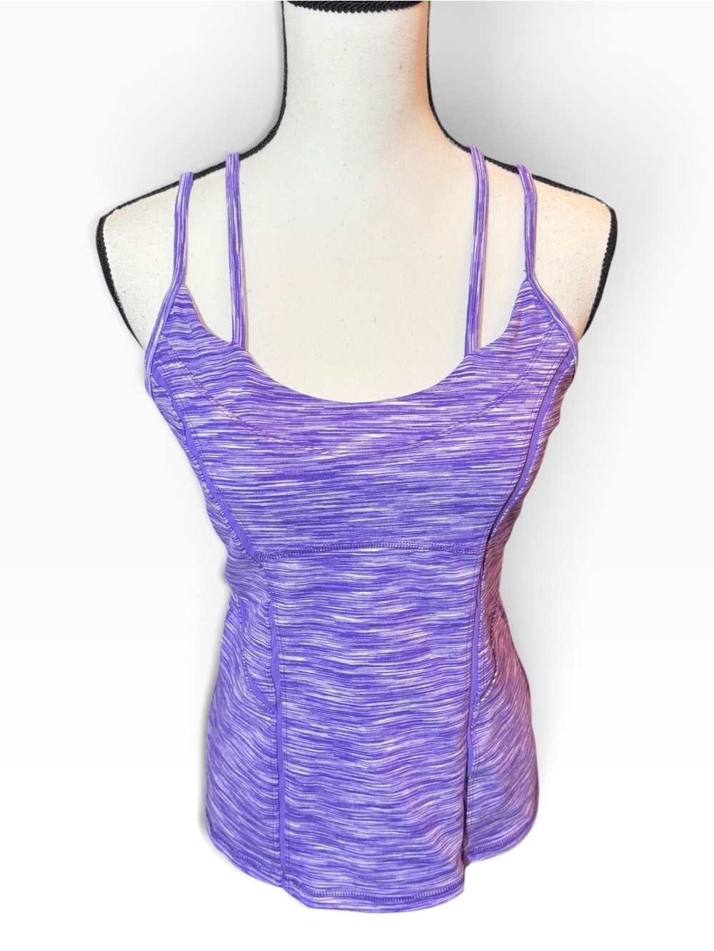 Zella Women’s Purple Space-Dye Double-Strap Tank Top, size L